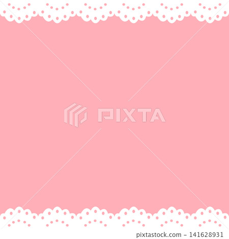 A Pink Background With White Lace Trim A Pink Background With White Lace Trim 141628931
