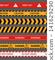 Caution ribbons. Seamless caution ribbons. Tapes with stripes 141629290