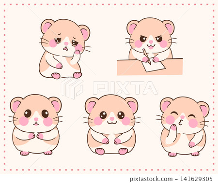 Hamster Cartoon Happy Nursery Character 141629305