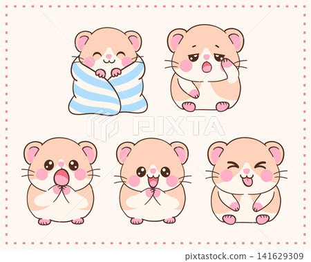 Hamster Cartoon Lovable Pet Character Hamster Cartoon Lovable Pet Character 141629309