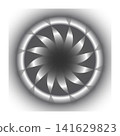 Rotating metallic mandala circle (gray x silver) vector graphic | transparent background 141629823