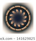 Rotating metallic mandala circle (dark brown x bronze) vector graphic | transparent background 141629825