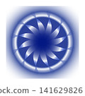 Rotating metallic mandala circle (royal blue x white) vector graphic | transparent background 141629826