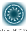 Rotating metallic mandala circle (dark teal x ice blue) vector graphic | transparent background 141629827