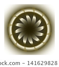 Rotating metallic mandala circle (dark olive x gold) vector graphic | transparent background 141629828