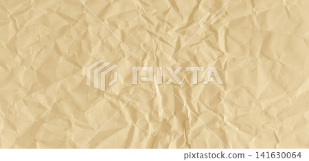 Crumpled Yellow paper texture background with copy space 141630064