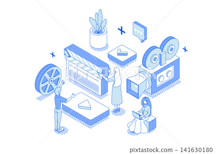 Video Production Isometric Illustration Video Production Isometric Illustration 141630180