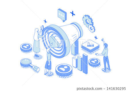 Referral Marketing Isometric Illustration Referral Marketing Isometric Illustration 141630295