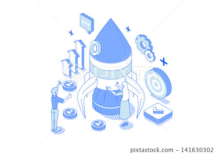 Startup Isometric Illustration Startup Isometric Illustration 141630302