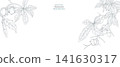 Background material featuring trees and branches with a chestnut or chestnut motif. Suitable for template layout design and brochures. 141630317