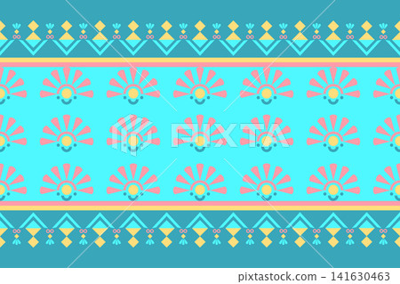 Geometric with floral pattern. floral pattern background design for background, wallpaper, clothing, textile, wrapping, carpet, print, embroidery style Geometric with floral pattern. floral pattern background design for background, wallpaper, clothing, textile, wrapping, carpet, print, embroidery style 141630463