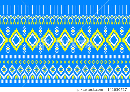 Geometric ethnic oriental pattern. Seamless pattern with pink background. Ethnic pattern design for fabric, clothing, textile, wrapping, background, wallpaper, carpet, print, embroidery style 141630717