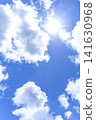 Summer sky and white clouds at the end of August, with a blue Yokohama sky in the background. 141630968