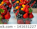 Fresh fruit displayed at a market stall in Prague during a sunny day in late summer 141631227