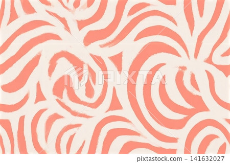 Pastel seamless pattern abstract organic shapes. Vector hand drawn curved and wavy bold lines. Contemporary minimalist print. Plain dynamic geometric ornament 141632027