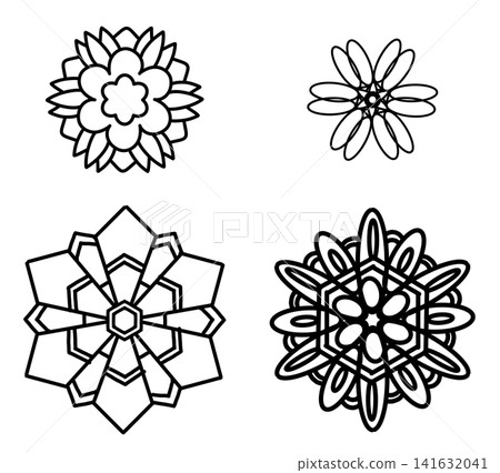 It is a Dancheong pattern illustration. It is a Dancheong pattern illustration. 141632041