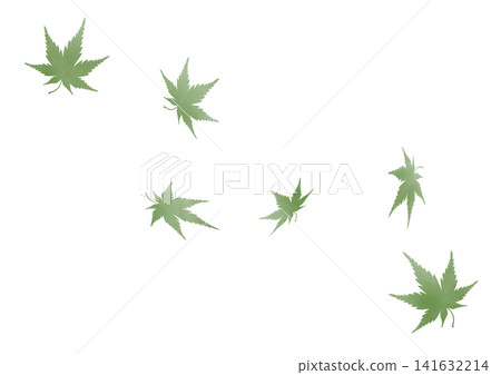 日式背景素材,以飄動的藍色楓葉為特色(留白) 日式背景素材,以飄動的藍色楓葉為特色(留白) 141632214