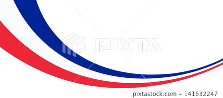 France tricolor banner with curved national flag stripes isolated on transparent background. Copy space. Perfect for patriotic window sticker, decorating posters, creating a festive effect. PNG Vector France tricolor banner with curved national flag stripes isolated on transparent background. Copy space. Perfect for patriotic window sticker, decorating posters, creating a festive effect. PNG Vector 141632247