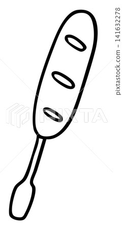 Hand drawn sausage stick outline for painting, food, lunch time, cafe, restaurant, menu, recipe, cook book, cartoon, office workers, grocery shopping, supermarket, market, mart, street stall, snack Hand drawn sausage stick outline for painting, food, lunch time, cafe, restaurant, menu, recipe, cook book, cartoon, office workers, grocery shopping, supermarket, market, mart, street stall, snack 141632278