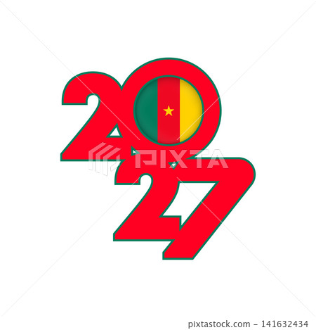 2027 banner with Cameroon flag inside. 2027 banner with Cameroon flag inside. 141632434