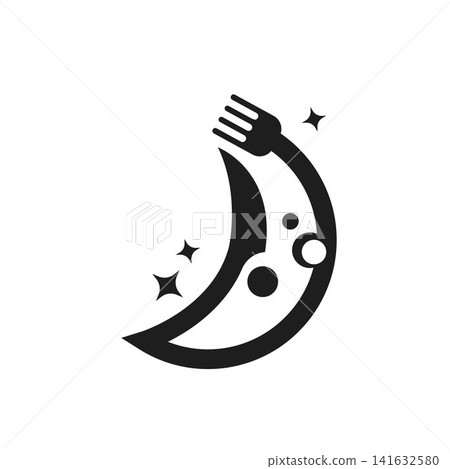 black dinner with moon icon logo vector concept element design black dinner with moon icon logo vector concept element design 141632580