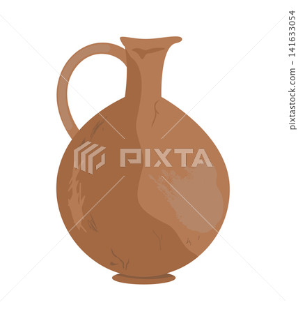 Greek ceramic vase ancient jar. Cartoon vector isolated illustration. Pottery jar earthenware antique design. Greek ceramic vase ancient jar. Cartoon vector isolated illustration. Pottery jar earthenware antique design. 141633054