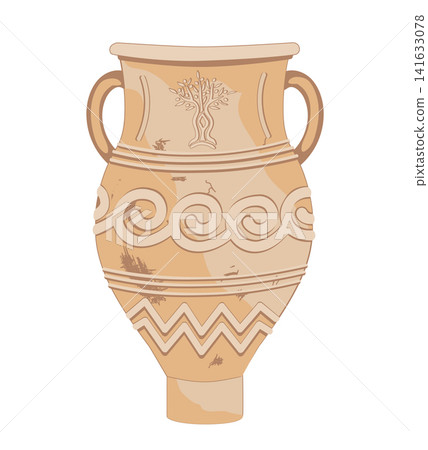 Big Pithos Amphora isolated on white background. Vector illustration Big Pithos Amphora isolated on white background. Vector illustration 141633078