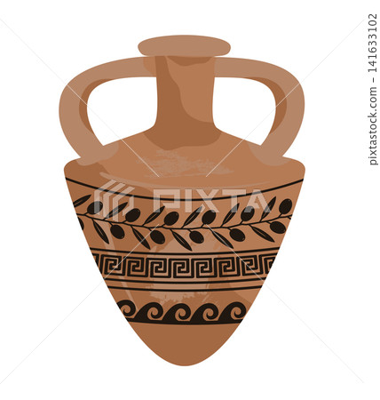 Amphora, classical antique pottery drawing isolated on white background. Vector illustration. Amphora, classical antique pottery drawing isolated on white background. Vector illustration. 141633102