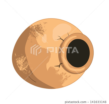 Amphora ancient pot in lying position. Isolated vector illustration Amphora ancient pot in lying position. Isolated vector illustration 141633148