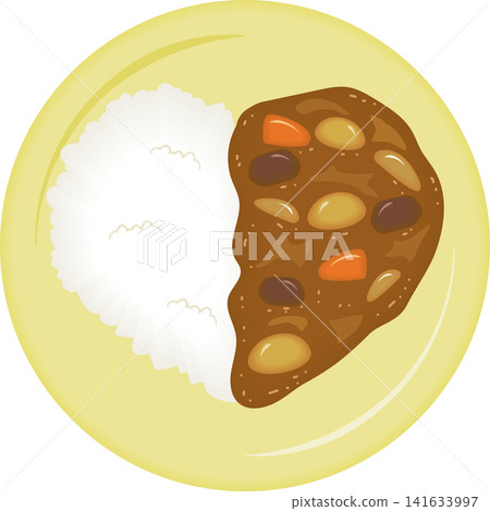 Curry rice served in a heart shape Curry rice served in a heart shape 141633997