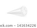 Blank white ice cream cone pack mockup png, transparent background, 3d rendering. Empy icecream paper sleeve or cornicle holder mock up cut out. Clear tube swirl package for gelato or sorbet template. 141634226
