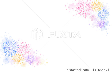 煙火插圖邊框(向量圖) 煙火插圖邊框(向量圖) 141634371