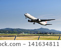 A Boeing 767 passenger plane takes off from Izumo Enmusubi Airport at full power: Izumo City, Shimane Prefecture (sunny) 141634811