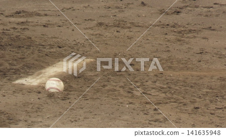 pitcher's mound and ball pitcher's mound and ball 141635948