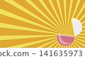 Background illustration material of speed lines and gacha capsules (yellow, with copy space) 141635973