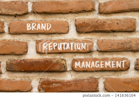 Brand reputation management words symbol. Concept words Brand reputation management on beautiful brick wall. Beautiful brick wall background. Business brand reputation management concept. Copy space. Brand reputation management words symbol. Concept words Brand reputation management on beautiful brick wall. Beautiful brick wall background. Business brand reputation management concept. Copy space. 141636104