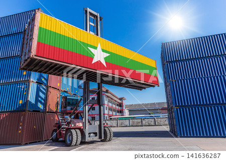 Products shipping cargo goods with Myanmar flag for import export business from Myanmar Country Products shipping cargo goods with Myanmar flag for import export business from Myanmar Country 141636287
