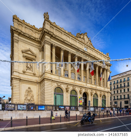 MARSEILLE, FRANCE - 03 Nov 2018 - The Marseille Chamber of Commerce or The Stock Exchange building MARSEILLE, FRANCE - 03 Nov 2018 - The Marseille Chamber of Commerce or The Stock Exchange building 141637585