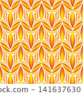 Orange yellow autumn geometric seamless pattern 141637630