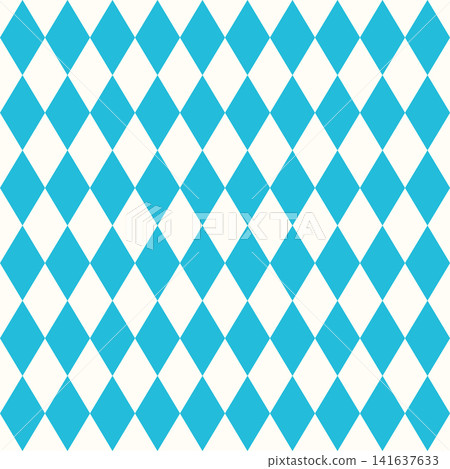 Oktoberfest blue diamond shaped vector seamless pattern, Bavarian folk repeat with rhombus shapes for backgrounds, decoration and textiles Oktoberfest blue diamond shaped vector seamless pattern, Bavarian folk repeat with rhombus shapes for backgrounds, decoration and textiles 141637633