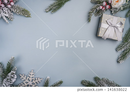 Silver and Frosted Christmas Gifts with Festive Decor Silver and Frosted Christmas Gifts with Festive Decor 141638022
