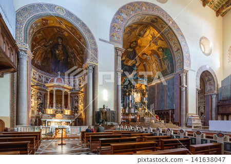 MESSINA, ITALY - NOVEMBER 06, 2018 - Messina Duomo Cathedral and its interiors in Sicily MESSINA, ITALY - NOVEMBER 06, 2018 - Messina Duomo Cathedral and its interiors in Sicily 141638047