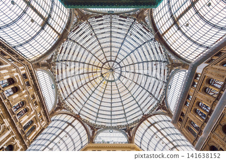 NAPLES, ITALY - 05 NOVEMBER, 2018 - Galleria Umberto I, a public shopping gallery in Napoli and its interiors NAPLES, ITALY - 05 NOVEMBER, 2018 - Galleria Umberto I, a public shopping gallery in Napoli and its interiors 141638152