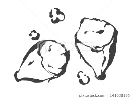Hand-drawn brushstroke style illustration of a roasted sweet potato Hand-drawn brushstroke style illustration of a roasted sweet potato 141638195