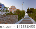 Orthodox Church and Stone Stairway on Symi Island in the Dodecanese, Greece 141638455