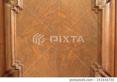 Classic Wooden Door Panel Texture with Geometric Veneer Pattern Classic Wooden Door Panel Texture with Geometric Veneer Pattern 141638730