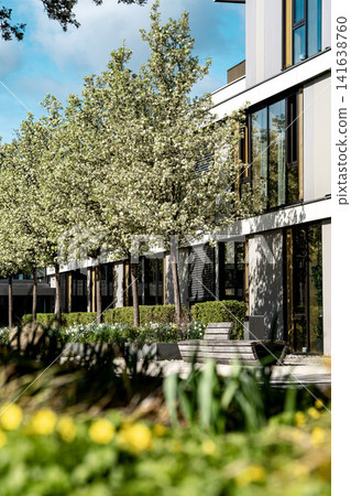 Modern Gilching Town Hall Rathaus - Contemporary Green Architecture - Spring Blossoms And Integrated Ivy Walls Bavaria Germany Modern Gilching Town Hall Rathaus - Contemporary Green Architecture - Spring Blossoms And Integrated Ivy Walls Bavaria Germany 141638760