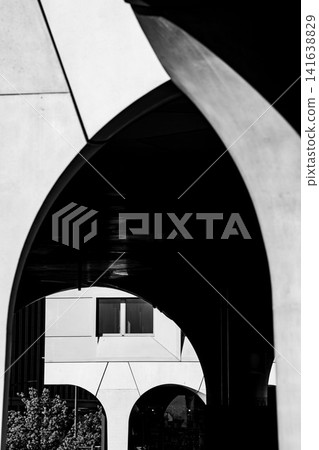 Modern Pointed Arch Gateway Munich - Contemporary Architecture With Gothic Influence - Bavarian Building Entrance With Geometric Spire Design Modern Pointed Arch Gateway Munich - Contemporary Architecture With Gothic Influence - Bavarian Building Entrance With Geometric Spire Design 141638829