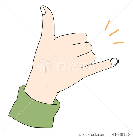 Hand making Shaka call me gesture Hawaiian hang loose sign body language friendly communication symbol icon for phone call contact sticker print graphic clipart artwork design Hand making Shaka call me gesture Hawaiian hang loose sign body language friendly communication symbol icon for phone call contact sticker print graphic clipart artwork design 141638990
