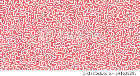 Seamless coral pattern with brain-like texture. Abstract red geometric shapes inspired by sea reef structures. Perfect background for coastal design and modern wallpaper projects. Seamless coral pattern with brain-like texture. Abstract red geometric shapes inspired by sea reef structures. Perfect background for coastal design and modern wallpaper projects. 141639293